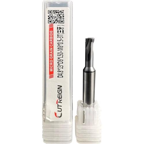 Cutreign Three tooth thread milling cutter inch CNC machining center milling cutter solid carbide tungsten steel milling cutter