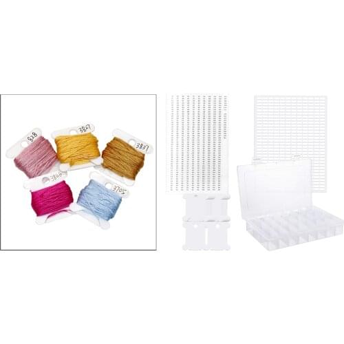 Cross Stitch Storage Holder with Plastic Floss Bobbins Sewing Accessories