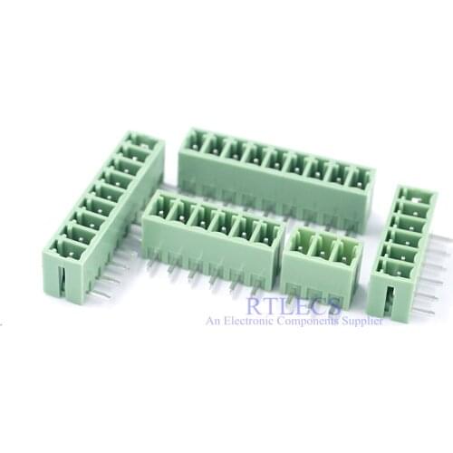 50 pcs Terminal Block 2 3 4 5 6 7 8 9 10 11 12 13 14 15 16 Poles 3.5 mm Header Male Pins Right Angle Through Hole 8A MC 1.5