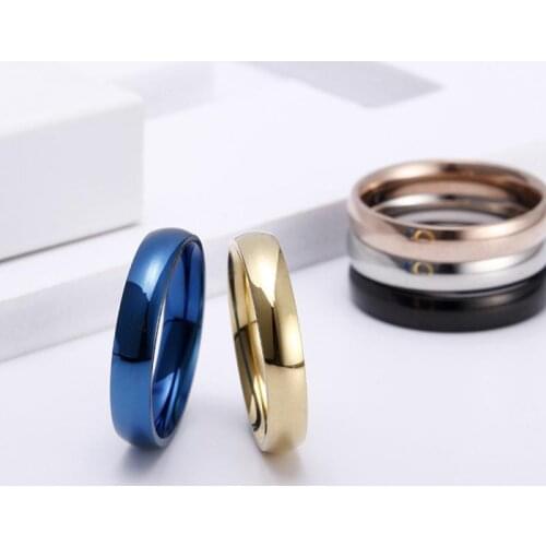 Titanium Steel Ring Pure Color Classic Simple Mens And Womens Rings Fashion Exquisite Unique Wedding Banquet