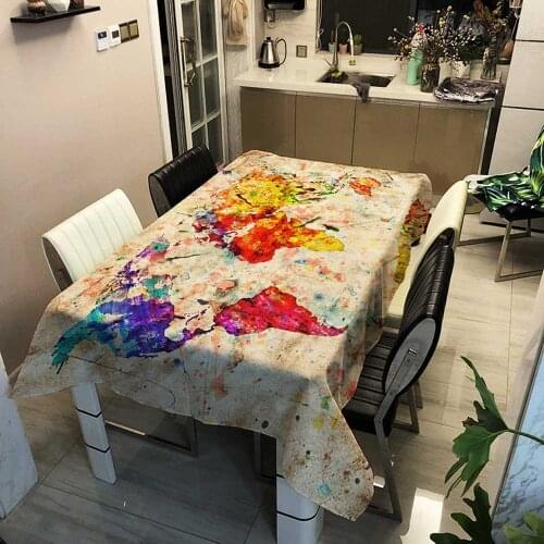 Vintage Ancient Rome Sail World Map Tablecloth Tapestry Dinner Rectangular Tablecloth Picnic Mat Home Deco Polyester Table Cover