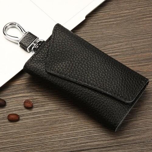 Keychain Leather Unisex Key Wallet Multi-function Key Storage Bag Fashion Men Car Womens Smart Housekeeper Desktop Accessories