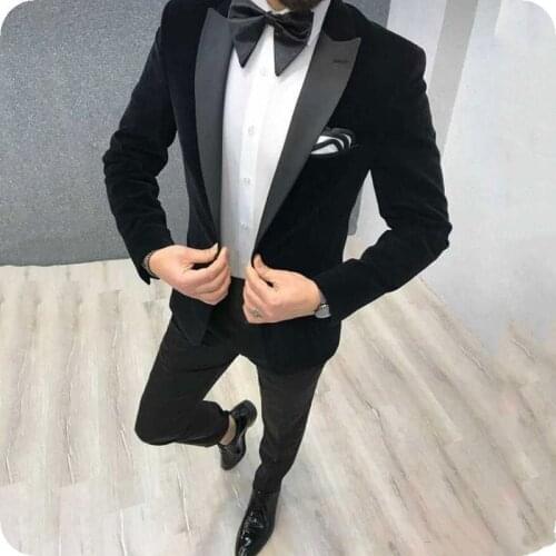 Handsome Groomsmen Peak Lapel Groom Tuxedos Mens Wedding Dress Man Jacket Blazer Prom Dinner (Jacket+Pants+Tie) K123
