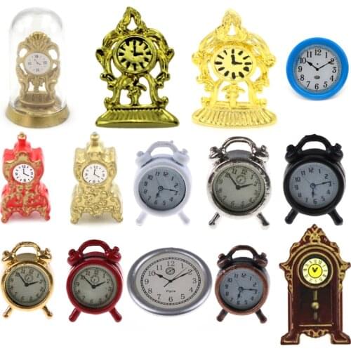 1:12 Scale Alarm Clock Mini Home Decoration Dollhouse Miniature Toy Lovely Doll Kitchen Living Room Accessories