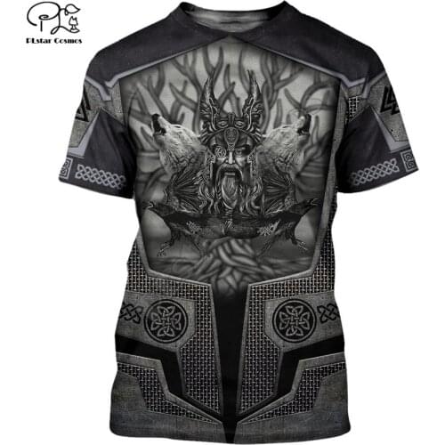 Warriors Vikings Tattoo Symbol Fashion 3D Printed Summer Short Sleeves T-shirts funny Cosplay Halloween t shirts style-2