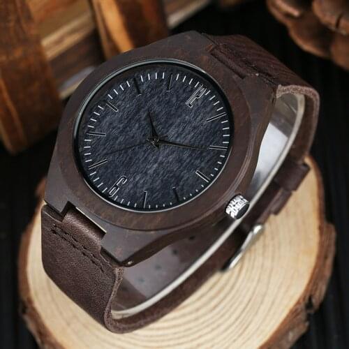 Mens Wooden Watches Retro Luxury Wood Quartz Watch for Men Genuine Leather Women as Gifts Clock Male Mens Watch Reloj de madera