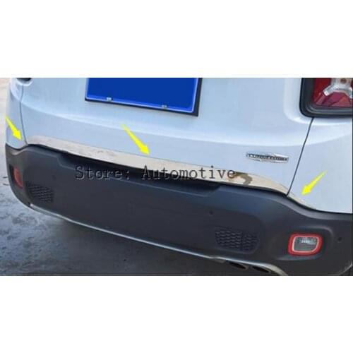 Stainless Steel Rear Tail Trunk Lid Cover Trim 3 Pcs / Set For Jeep Renegade 2015 2016 2017
