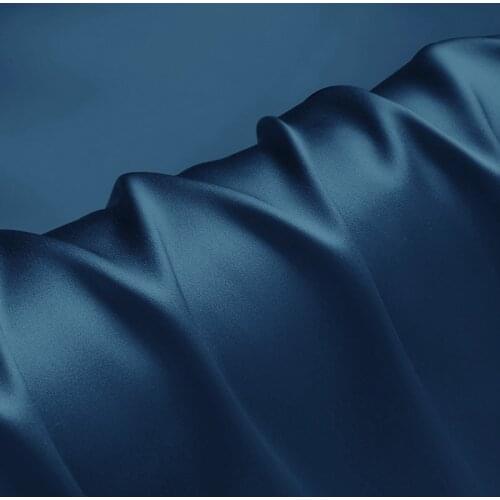 Natural Mulberry Stretch Satin (90% Silk+10% Spandex)16 19m/m Thick 42.5" ( 108cm) 55" (140cm) Width Blue Heaven Silk Fabric