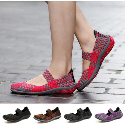 New Women Breathable Fitness Mary Jane Shoes Soft Woven Walking Sneakers Lightweight Yoga Shoes