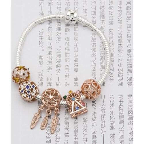New style DIY Rose Gold Windmill Star Series Womens Snake Bone Bracelet