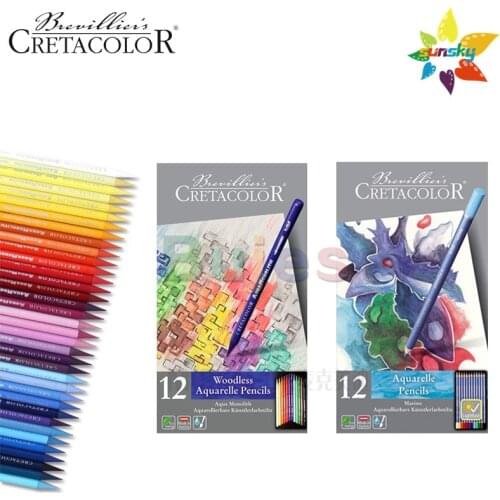 Original Cretacolor Artists water soluble color lead pencil Wood free watercolor pencil 12/24/36 color suit Art supplies