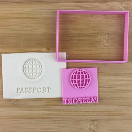 Passport cookie seal cake mold baking tool PLA3D printing can be customized with various text patterns