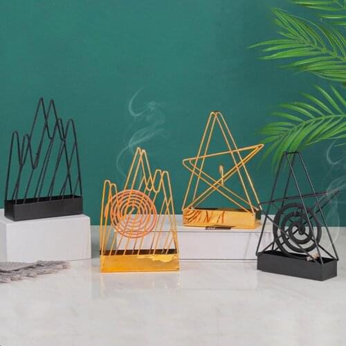 Portable Mosquito Coil Holder Nordic Style Multi-shape Easy to Clean Iron Mosquito Repellent Holder for Outdoor Room Toilet