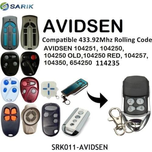 2pcs AVIDSEN garage door remote control 433mhz rolling code handheld transmitter AVIDSEN garage command key fob