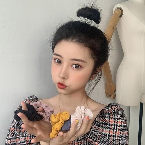 Fashion Solid Color Scrunchie Hairband Elastic Hair Bands Ponytail Holder Sweet Elegant Headband For Women Girls Hair Accessorie