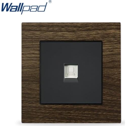CAT6 Computer Socket Data Network Sockets For Home Wallpad Metal Panel Wood Design EU UK RJ45 Cat5 Wall Outlet