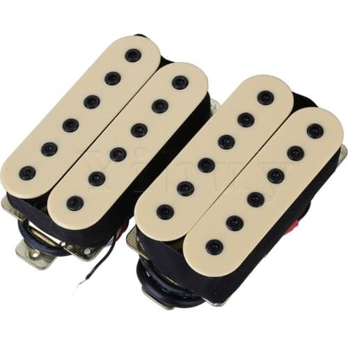 Yibuy Ceramic Magnet Creamy-White Guitar Humbucker Double Coil Bridge Pickup