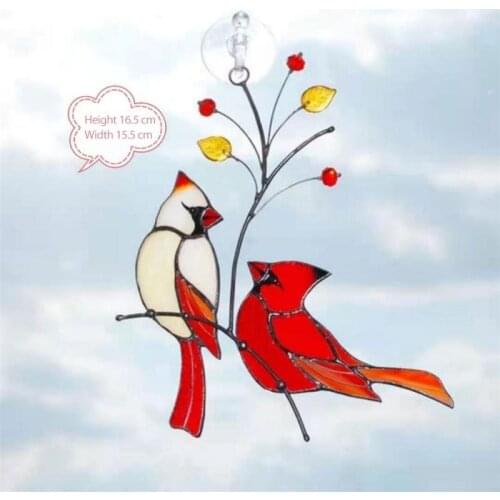 1pcs Iron Art Cardinal Birds Wall Decor Art Hanging Ornaments Garden Fence Decoration Home Creative Decoration