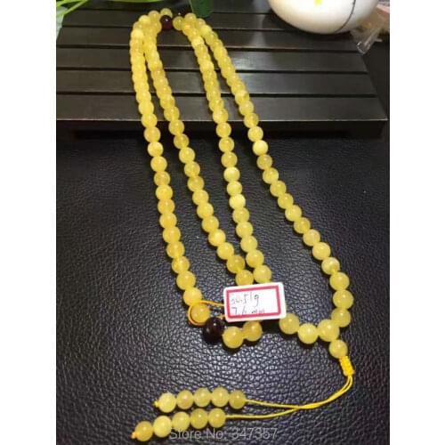 100% Natural Amber 7.6mm Size 108 Beads Buddhism Prayer Beads 30.5g Ship by DHL