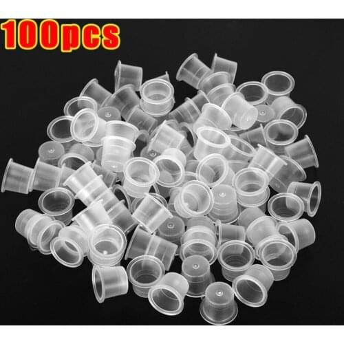 100Pcs S/M/L Plastic Tattoo Ink Cups Caps Holder Supplies Tattoo Ink Cups