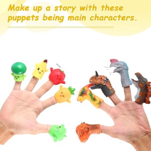 5pcs Rubber Finger Toy Finger Puppet Rubber Finger Puppet Dinosauria Toy for Kids Plastic Finger Toys Mini Kids Toys