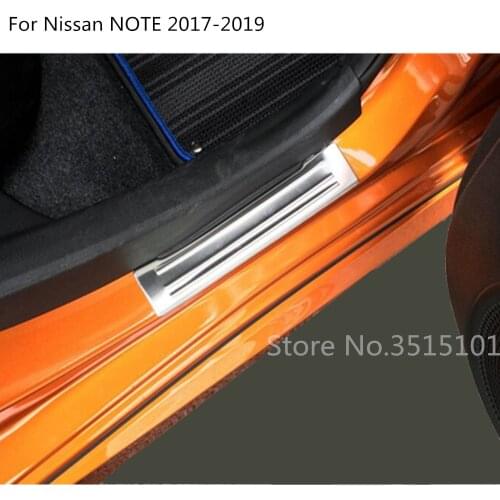 Car Stainless Steel Door Cover External Stick Outside Threshold Pedal 4pcs For Nissan NOTE 2017 2018 2019 2020