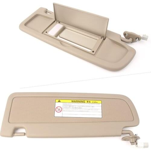 Car Right Sun Visor Sun Shade with Light Mirror For Honda Civic 2006 2007 2008 2009 2010 2011 Passenger Right Side Beige Gray