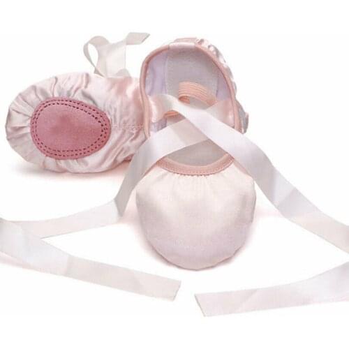 Pink Purple Apricot & Red Canvas Ballet Dance Shoes split suede sole Children Bandage Shoes Soft Material Dancing Training shoes