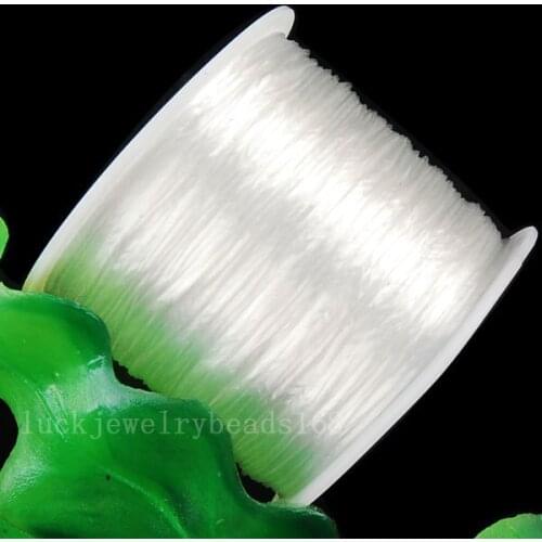 Free Shipping Women 1MM White Crystal Stretch Elastic Beading Cord 100M 1Pcs C2201