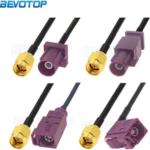 Bordeaux RAL4004 Male / Female Fakra D to SMA Male Plug RG174 Cable Adapter GSM Antenna Extension Cord RF Coaxial Pigtail Jumper