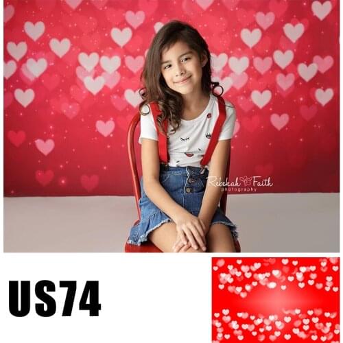 Filming Bokeh Love Hearts Valentines Day Photography Backdrop Red Background Baby Shower Birthday Photo Studio Booth Props