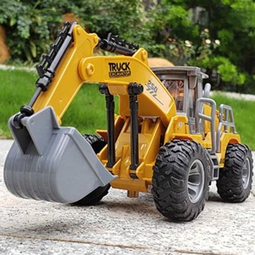RC Engineering Vehicle 5-channel Electric Wireless Remote Control Bulldozer With Light Childrens Toys For Boys Christmas Gifts