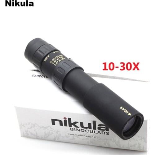 Original binoculars Nikula 10-30x25 Zoom Monocular high quality Telescope Pocket Binoculo Hunting Optical Prism Scope no tripod