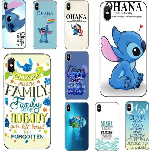 Ohana-Means-Family-Lilo-Stitch-Inspired Soft Shell Case For Samsung Galaxy S7 S8 S9 S10E S20 FE Note 10 20 Edge Lite Plus Ultra