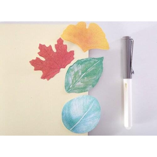 Autumn leaf sticker notes Cartoon N times notebook Creative message book Novelty gift item 4pcs/lot