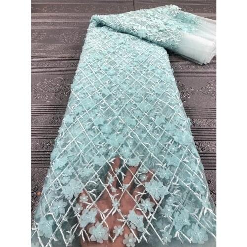 Fresh and elegant small applique embroidery, French tulle lace and African lace fabric, suitable for ladies' dresses