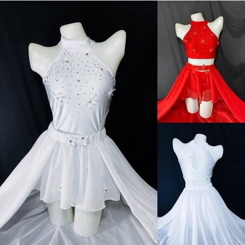 New Style Pole Dance Clothes For Women Drill Hanging Neck Gogo Dance Costumes Poledancer Festival Clothing Rave Clothes DQS5814