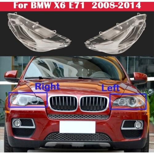 New Lamp Case For BMW X6 E71 2008-2014 xDrive 35i 40i 50i Car Front Glass Lens Caps Headlight Cover Auto Light Lampshade Shell
