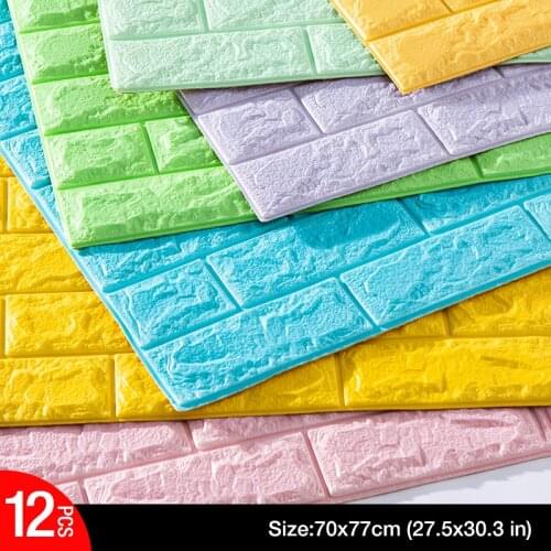 Brick Foam Panels 3D Wall Stickers Self-adhesive DIY Embossed Stone Wallpaper Home Decor Living Room Kitchen Decoration