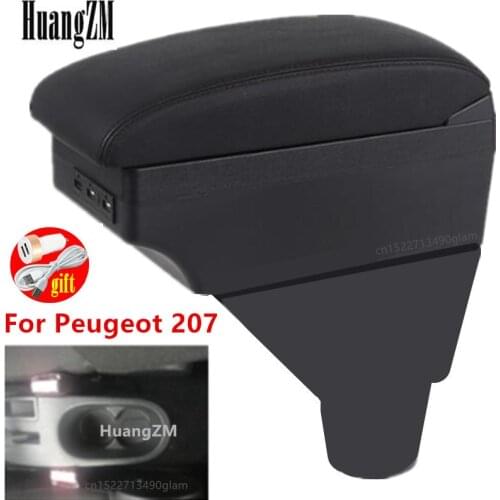 For Peugeot 207 Armrest Box Car Central Armrest Storage Box modification accessories