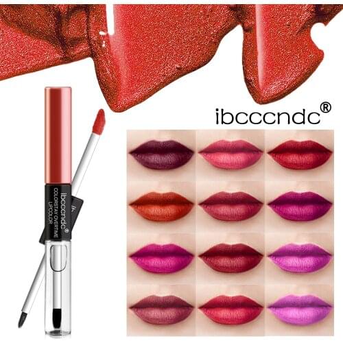 Portable Dual Head Lip Gloss Long Lasting Waterproof Lip Glaze Lipgloss & Liquid Lip Care Moisturizing Lips Care Top Coat