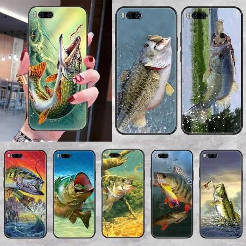 Fish ART Fishing Phone case For Xiaomi Mi Max Note 3 A2 A3 8 9 9T 10 Lite Pro Ultra black art shell tpu prime silicone
