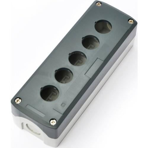 SBX05 Gray Plastic 22mm Dia 5-Hole Push Button Switch Control Box Case