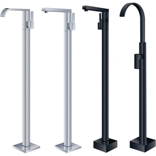 Bathroom floor bathtub faucet Hotel household high basin column basin wall water inlet all copper white black faucet