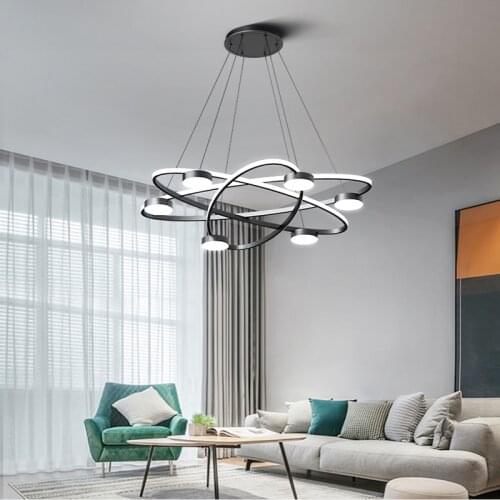 Modern living room LED chandelier restaurant lighting Nordic style bedroom lamp villa room hall chandelier factory direct sales