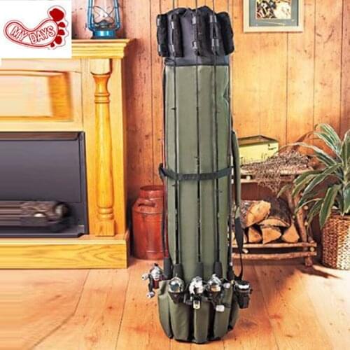2018 New Professional Large Capacity Fishing Rod Bag Packages Shoulder Multi-function Kits Rod Case Reel Organizer Travel Holder