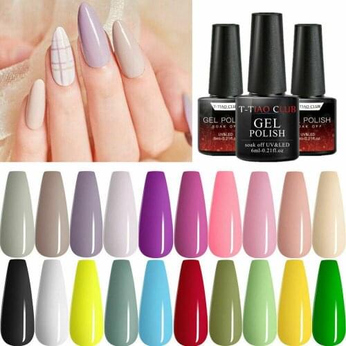 T-TIAO CLUB 23Pcs/Set Nail Gel Polish UV LED Lamp Gel Varnishes Painting Hybrid Manicute Set For Nail Art Need Base Top Coat Gel