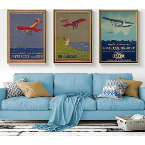 Air France Aircraft Vintage Canvas Painting Posters Prints Wall Art Retro Mural Pictures Living Room Modern Home Decor Cuadros