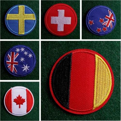 Embroidered Patch National Flag Patches On Clothes Sticker Patches With Iron Patch Iron-On Patches For Clothing Stripes Applique