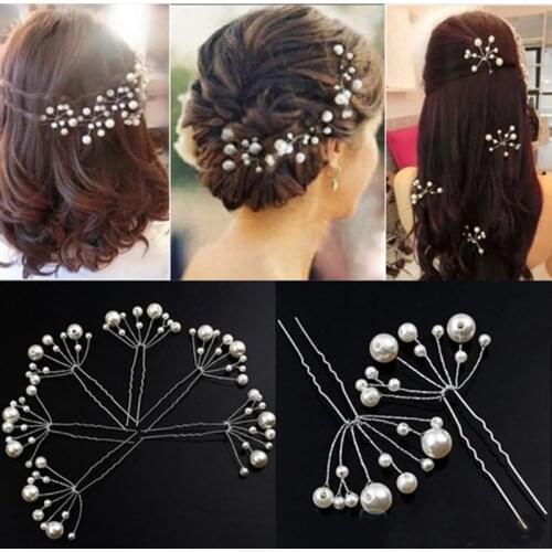 5 Pieces Hairpins for Women Girl Bridal Hair Accessories Simulate Pearl Wedding Hair Pins Decoration in the Hair Ornaments Braid